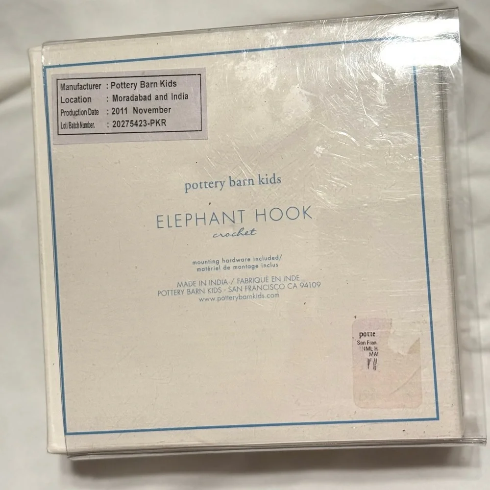 NIB Pottery Barn Kids Elephant Wall Hook
